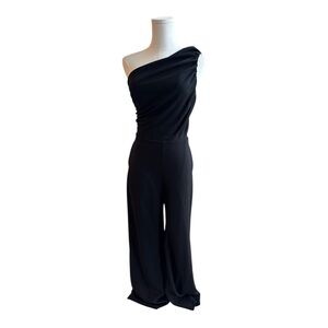 SFC8 Black one shoulder jumpsuit with pockets size small